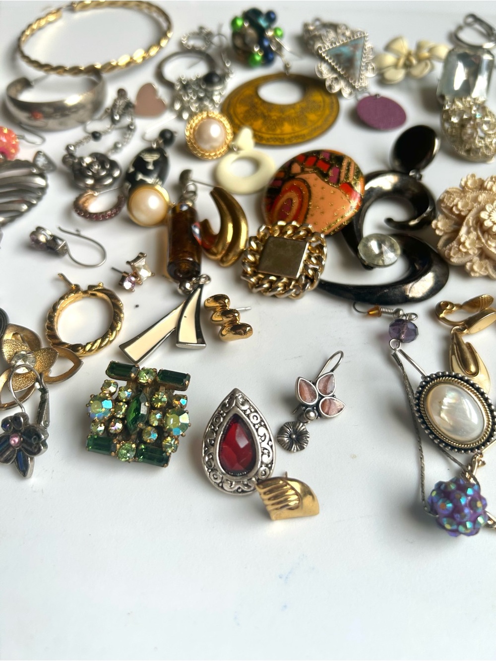 VTG Single Earring Lot Sterling Silver Plated Signed Costume Jewelry Craft DIY - Picture 6 of 9